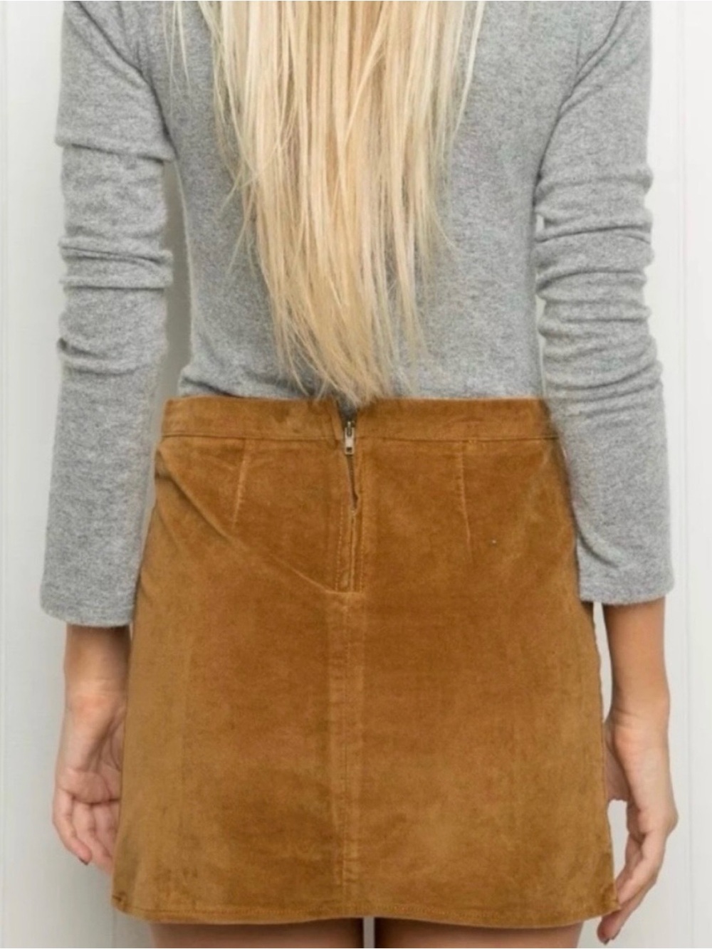 Brandy Melville Skirt in Bronze Velveteen, Like New 😍 - Picture 2 of 11